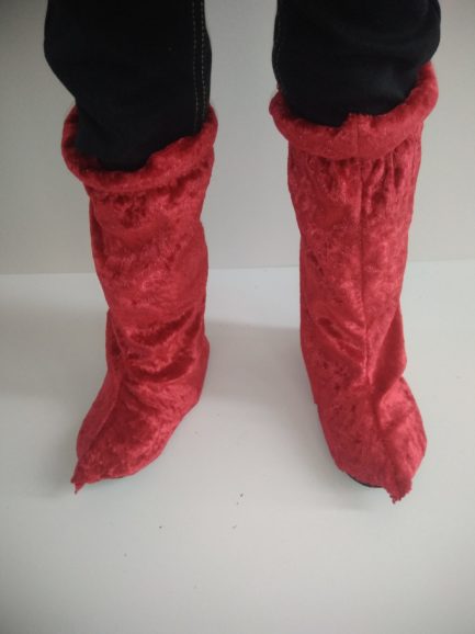 Guetre velour rouge Maternelle