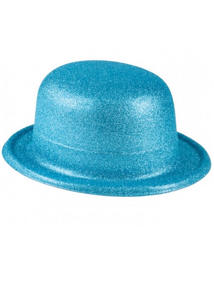 Chapeau melon turquoise pailleté