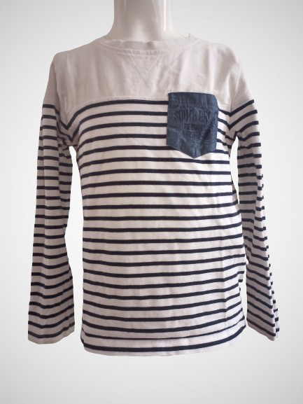 T-shirt manches longues marinière 8 ans