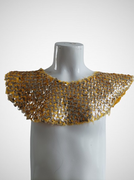Collerette jaune  avec strass